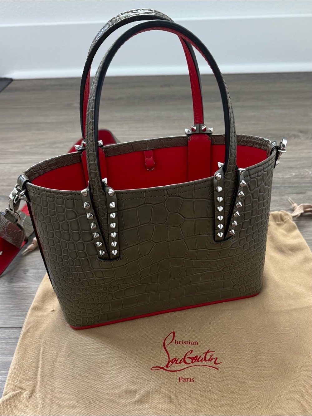 Christian Louboutin - Cabata Mini croc-effect leather tote